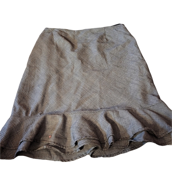Chaps Dresses & Skirts - Chaps 100% Wool Skirt Size 16 Black and White Lined Pleated Ruffle Side Zip